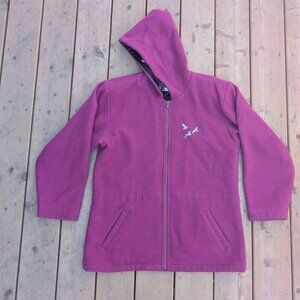 Vintage Gemini Sport Wool Blend Hooded Jacket with Geese Embroidery Medium